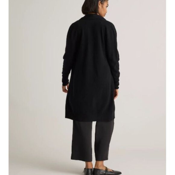 QUINCE Luxe 100% Mongolian Cashmere Duster Cardigan Black sz Small - Picture 5 of 10
